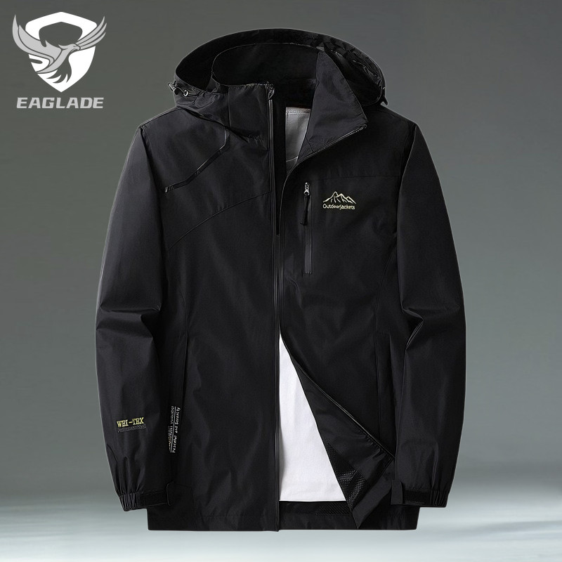 EAGLADE Bomber Jacket กันลมกันน้ำ สีดำ สำหรับการขี่มอเตอร์ไซค์