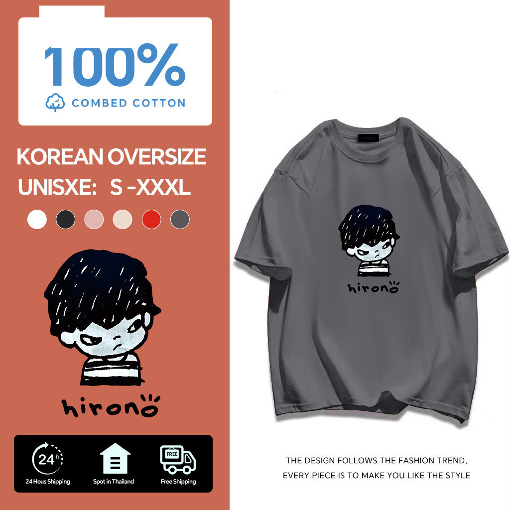 SAWADIKA HIRONO เสื้อยืด น่ารัก คอกลม คอตตอน เสื้อแขนสั้น คอตตอ 100% S-3XL