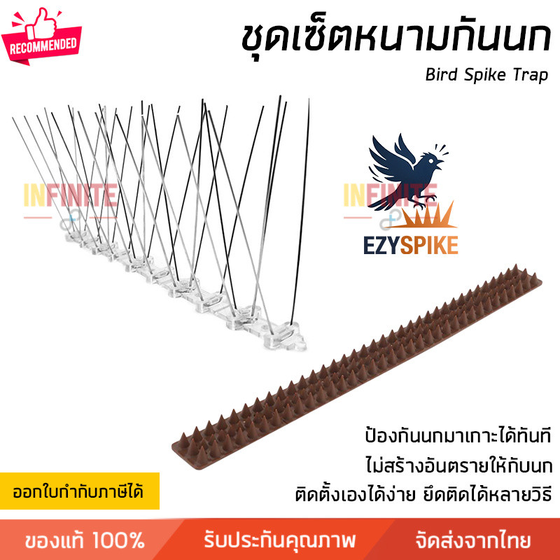 หนามไล่นก หนามกันนก อุปกรณ์ป้องกันนก กันได้ทั้งนกเล็กและนกใหญ่ ความยาว 5-6 เมตร ต่อชุด