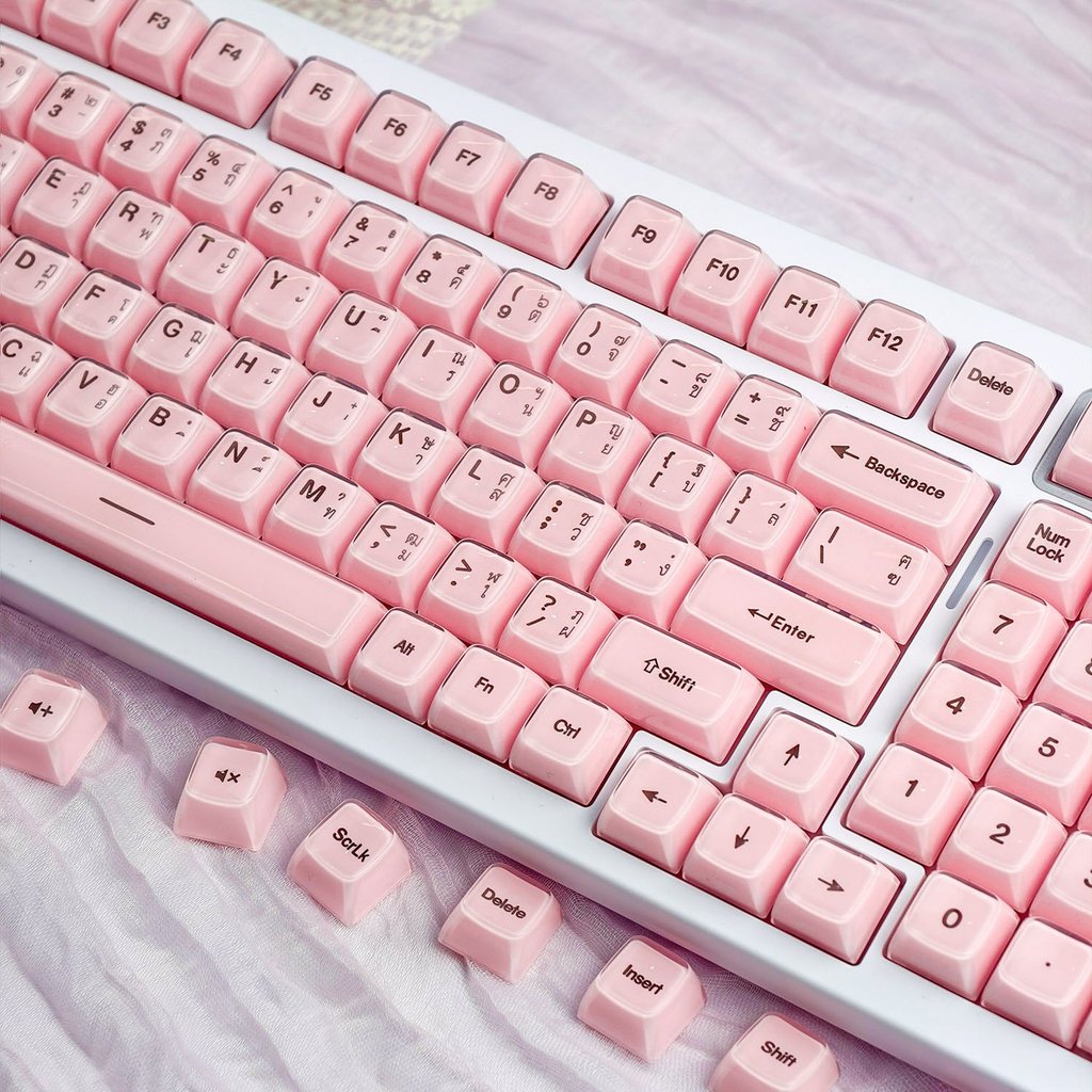 MAIMOOO คริสตัลพุดดิ้ง Keycap 132 คีย์คํา SA Profile PC PBT Double-shot Thai Keycap Ajazz AK820 Aula