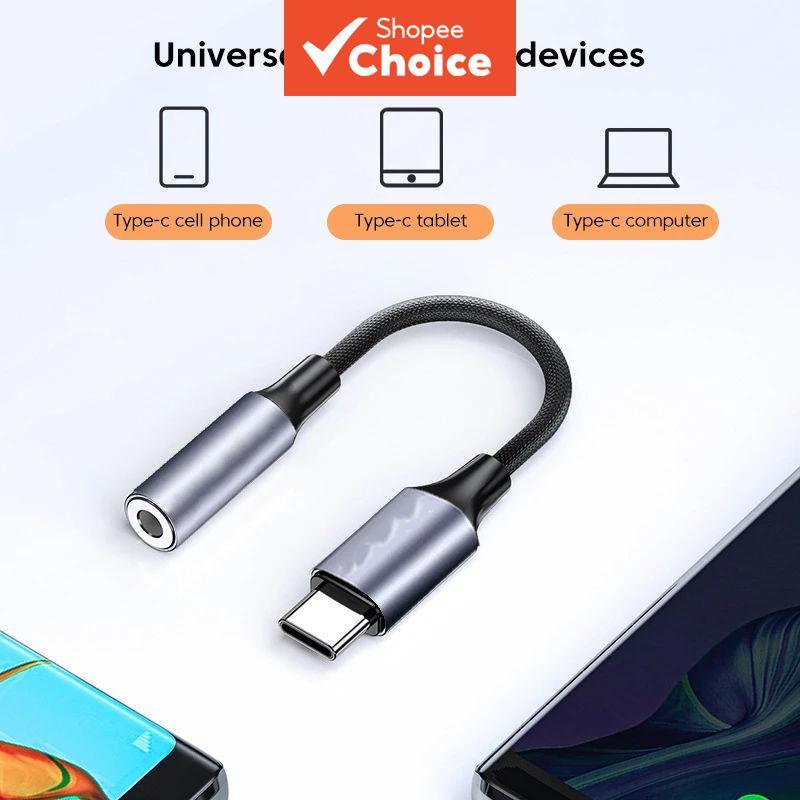 สายแปลงสัญญาณเสียง DAC จาก USB-C เป็นแจ็ค 3.5 มม. อะแดปเตอร์หูฟัง USB-C อุปกรณ์เสริมสายเคเบิลเชื่อมต่อ