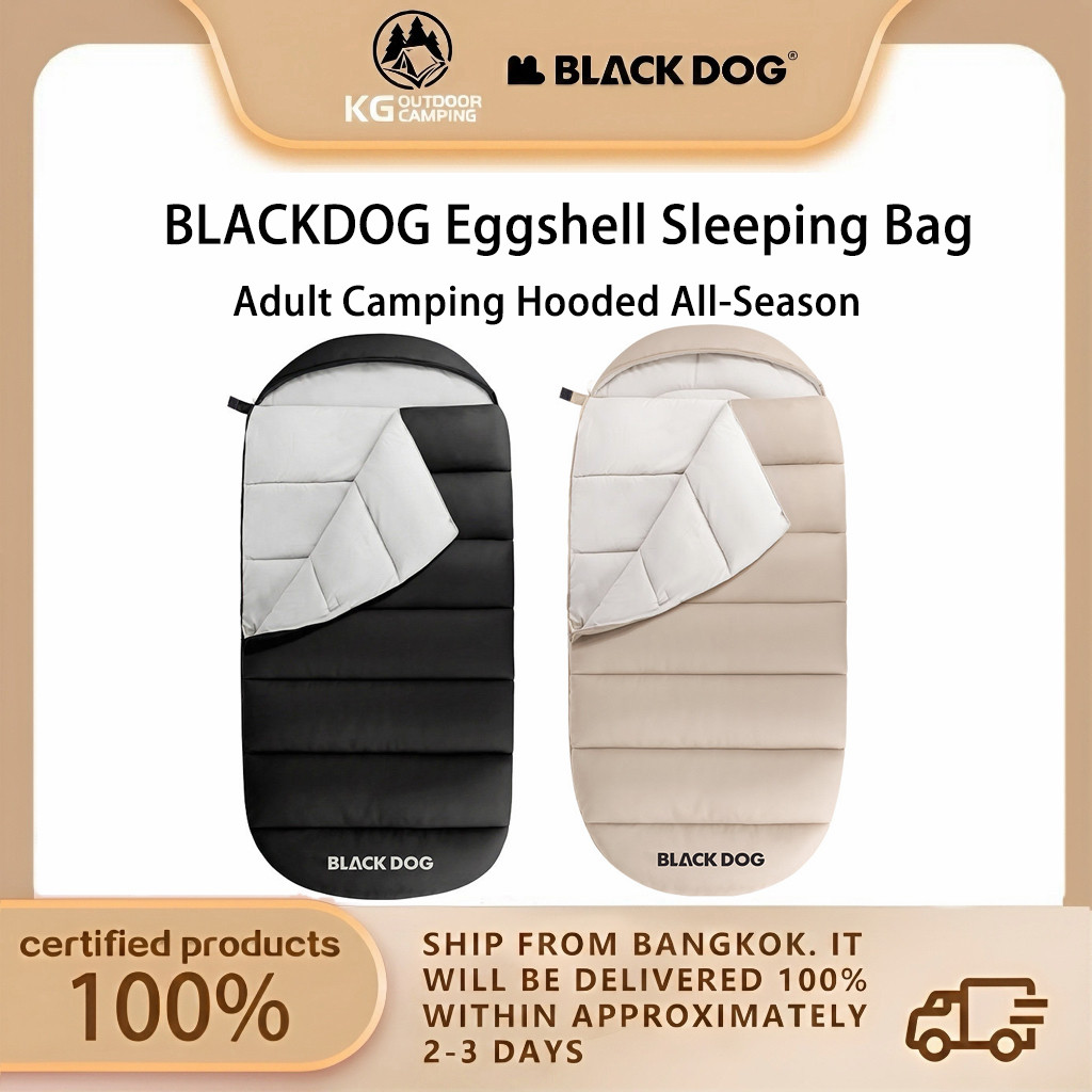 Blackdog Cloud Nest Eggshell Sleeping Bag สำหรับผู้ใหญ่ มีฮู้ด ใช้งานได้ทุกฤดูกาล