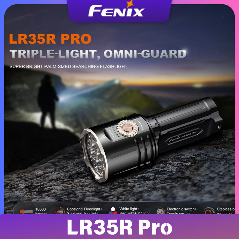 FENIX LR35R PRO Super Bright ขนาดปาล์มค้นหาไฟฉาย 10000Lumens Type-C ชาร์จ Troch Light 2*6000 mAh แบต