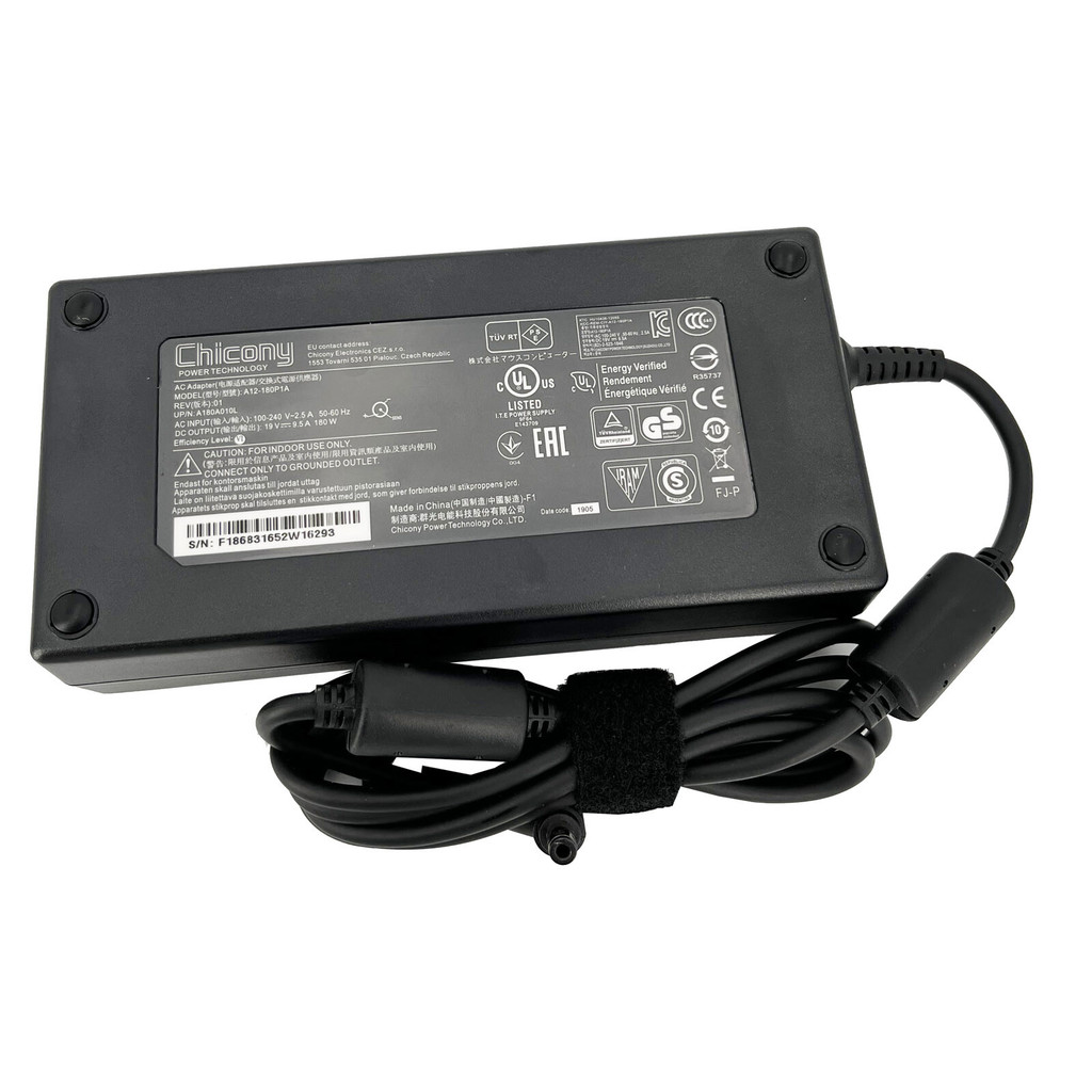 CHICONY 19V 9.5A 180W AC Adapter Charger สําหรับ Clevo P670SG P650SE P150EM