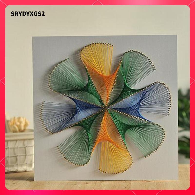 [Srydyxgs2] ภาพวาดเส้นด้าย 3D Pin String Art DIY เล็บ String Art Kit เรขาคณิตดอกไม้ Winding