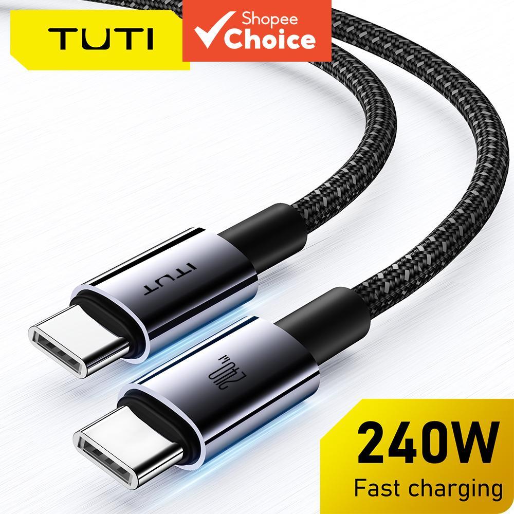 TUTI 240W USB-C ถึง USB-C สายชาร์จเร็วสําหรับ MacBook Pro iPad Pro 2022 Pixel Switch