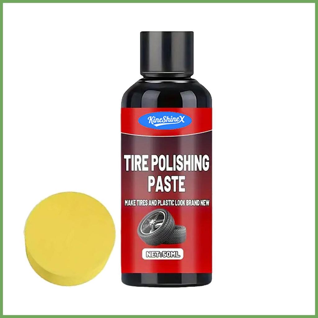 Car Tyre Shine 50ml Tyre Cleaner Wax พร้อมฟองน้ํายางทําความสะอาดและ Shine สําหรับมองเหมือนใหม่รถบรรท