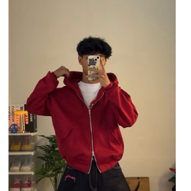 VINTAGECLUB DOUBLE ZIPPER BOXY HOODIE | ZIPPER HOODIE BOXY