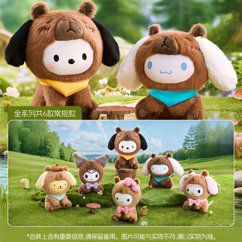 ของแท้ MINISO MINISO MINISO Sanrio พุทธ Capybara Series ตุ๊กตาไวนิล Mystery กล่องตกแต่งของขวัญวันเกิด