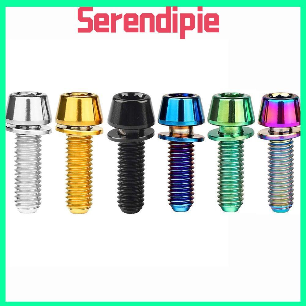 SERENDIPIE Titanium Bolt, M5x18mm M5x16mm Allen Hex Screws, พร้อมเครื่องซักผ้า M5x20mm สกรูดิสก์เบรก