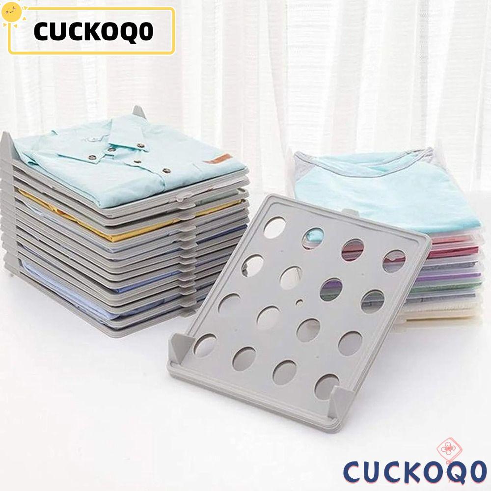 CUCKOQ0 ที่จัดระเบียบเสื้อ,Stackable Storage Rack Dressbook,ที่มีประโยชน์ตู้เสื้อผ้าเก็บพลาสติก T Shirt Organizer