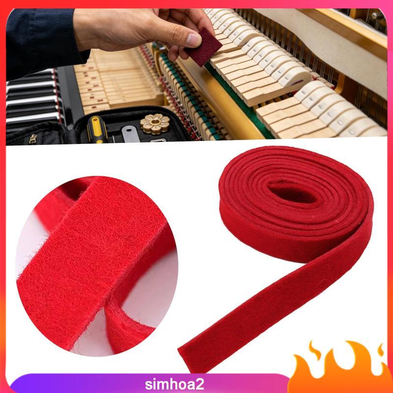 [Simhoa2] Red Felt Temperament Strip Piano Key Bushing Cloth Cleaning Care Parts for Upright Grand P