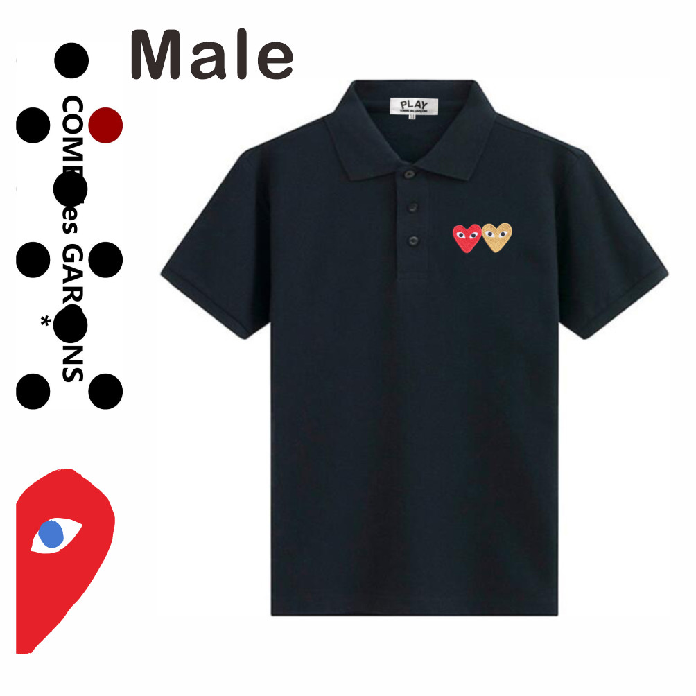 เล่นเสื้อโปโลผู้ชายหัวใจเย็บปักถักร้อยผ้าฝ้ายระบายอากาศผ้า