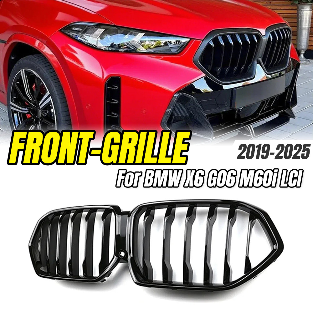 สําหรับ BMW X6 G06 M60i LCI 2019-2025 ตะแกรงไตด้านหน้า, หม้อน้ําด้านหน้ารถยนต์กระจังหน้าไต, อัพเกรดจ