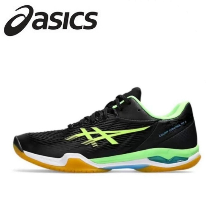ASICS Court Control FF 3 รองเท้าผ้าใบสำหรับแบดมินตัน Low-top สีดำและสีเขียว
