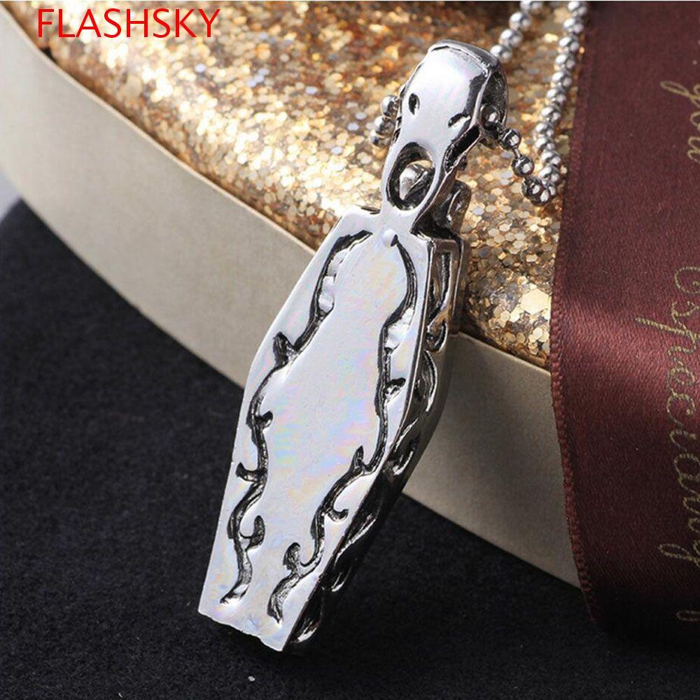 FLASHSKY Chain Gothic Vintage Stainless Steel Coffin Men Pendant