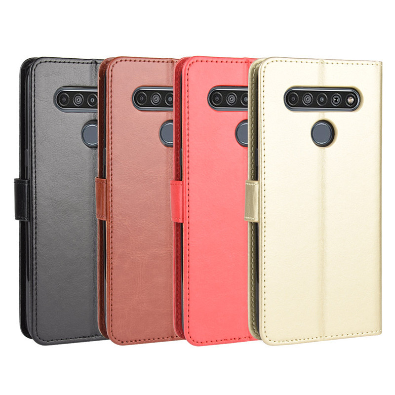 LG K41S เคสโทรศัพท์ LG K61 โทรศัพท์ซองหนัง Flip Crazy Horse รูปแบบ Lanyard กระเป๋าสตางค์กรณี K51S