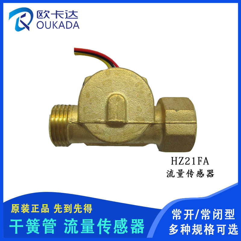 ขายร้อน Water Treatment อุปกรณ์ Flow Sensor Hall Pulse Flow Meter ทองแดง Flow Switch OKD-HZ21FA