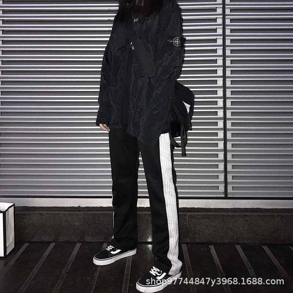 606T Needles Sparkle silver25Anniversary Embroidered Pants, Sporty Casual Straight-Leg Pants, Spring