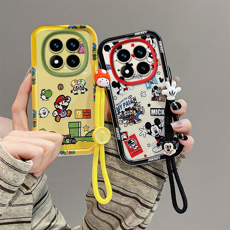 น่ารักการ์ตูน 3D สําหรับ Xiaomi Redmi หมายเหตุ 15 Pro + 5G / POCO M8 Pro 5G,ซิลิโคนอ่อนนุ่มกันกระแทกเคสโทรศัพท์พร้อมเชือกเส้นเล็ก,เกมคลาสสิกและเมาส์สไตล์ฝาครอบป้องกัน