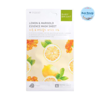 (6แผ่น/กล่อง) Baby Bright Essence Mask Sheet มาสก์หน้า เบบี้ไบร์ท ชุ่มชื้น ผิวดูใส เรียบเนียน มีหลายสูตร