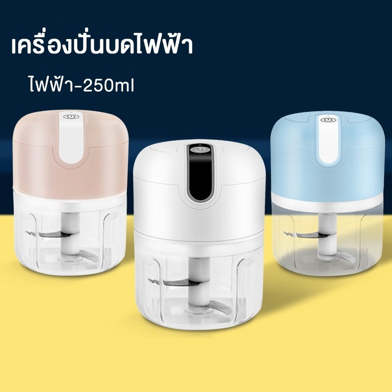 เครื่องบดสับกระเทียมขนาดเล็กไฟฟ้า 250 มล. เครื่องบดสับอาหารแบบพกพาไร้สายพร้อมการชาร์จ USB สําหรับกระเทียม