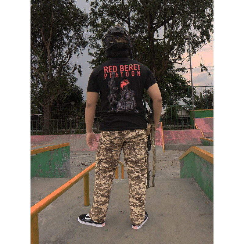 MERAH Tactical Red Beret Platoon T-Shirt / Red Beret Pleton Shirt