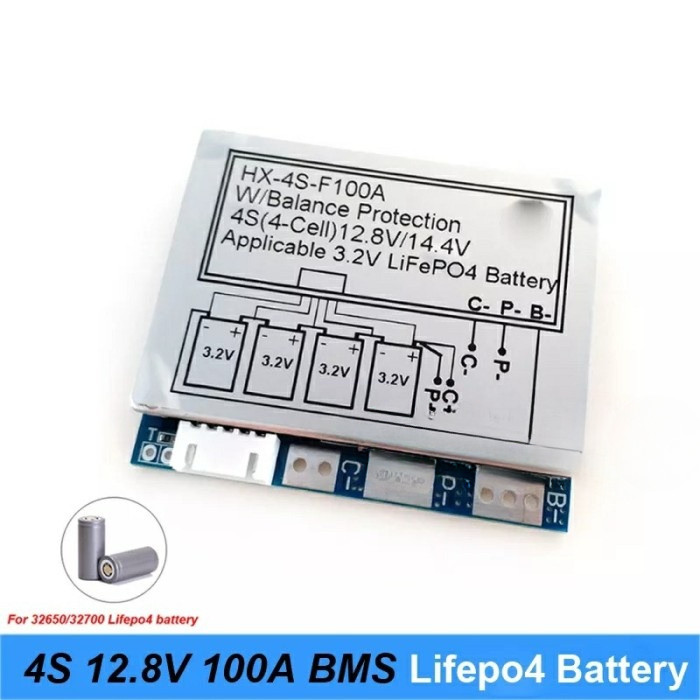 BMS 4S 100A LiFePO4 พร้อม Balance HX-4S-F100A 32650 32700