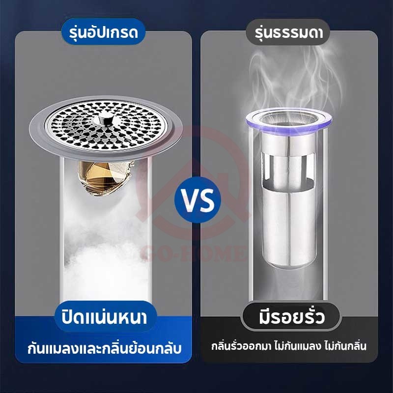 ฝาปิดท่อ ฝาครอบท่อระบายน้ำป้องกันกลิ่น สเตนเลส ป้องกันแมลงและกรองเส้นผม ปิดเอง สําหรับอ่างล้างจาน ห้องน้ํา ราคา ถูกที่สุด ดีลบีเคเค แกลเลอรีภาพที่ 2