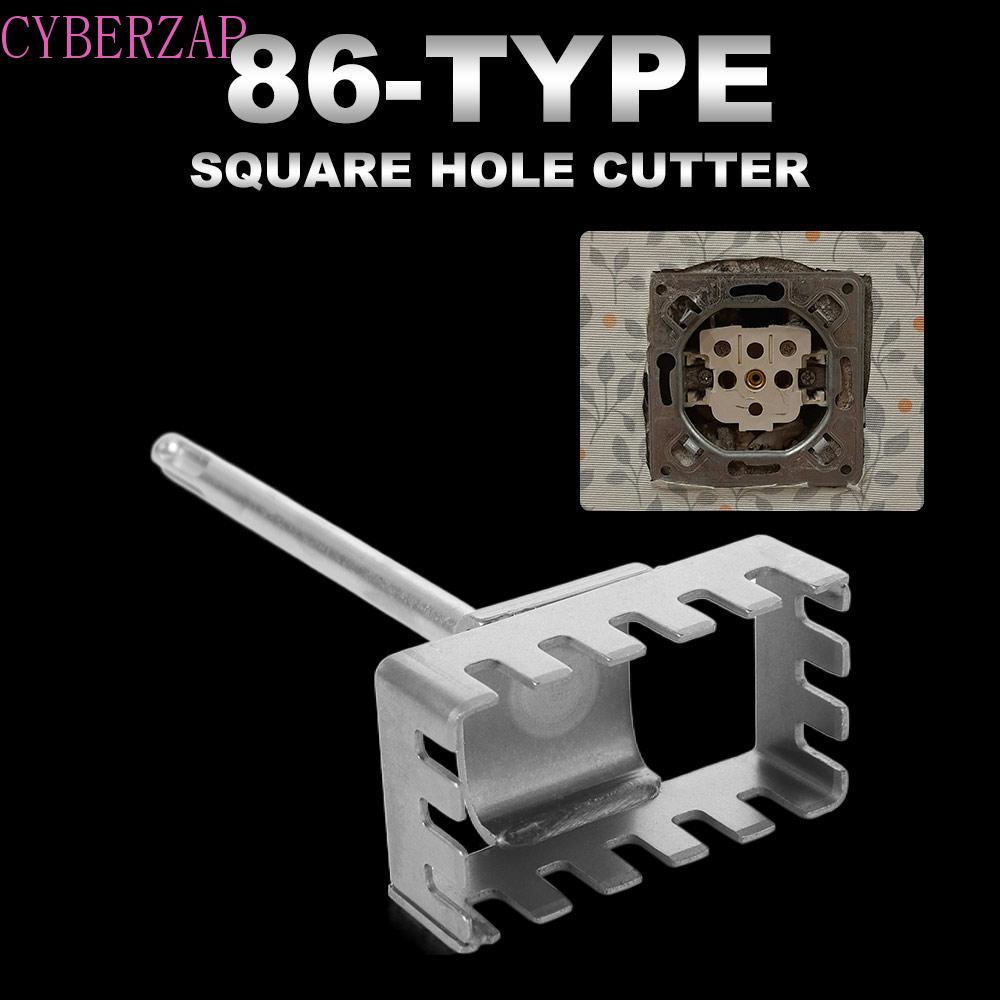CYBERZAP เครื่องตัดรูสี่เหลี่ยม, ด้ามสี่เหลี่ยม 4 หลุม Slotting Square Socket Puncher, ด้ามจับกลม 2 