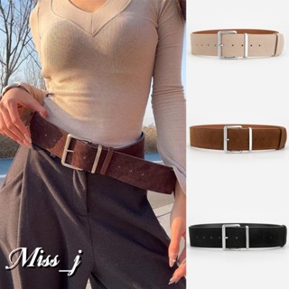 Miss_J พร้อมส่งจากกทม🎀เข็มขัดหนังกลับด้านกว้าง สไตล์เกาหลีเร…