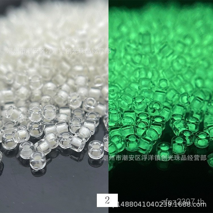 แก้ไขลูกปัดโบราณเรืองแสง2มิลลิเมตรเย็บปักถักร้อยที่ทําด้วยมือทําเองลูกปัดแก้วใสข้าวลูกปัดส่องสว่างฝร