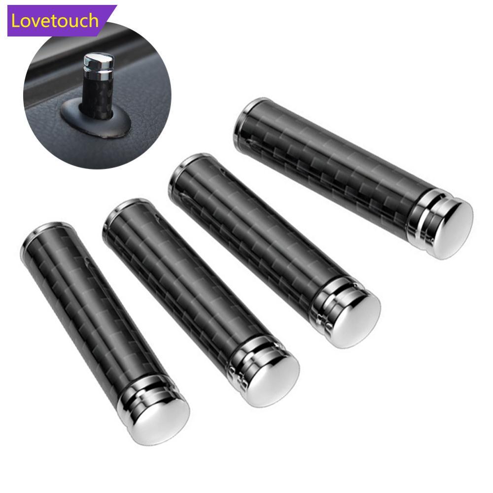 LOVETOUCH 4 ชิ้นคาร์บอนไฟเบอร์รถประตูล็อคยก Bolt Trims สําหรับ Mercedes Benz ACE CLA GLA GLK ML GLC 