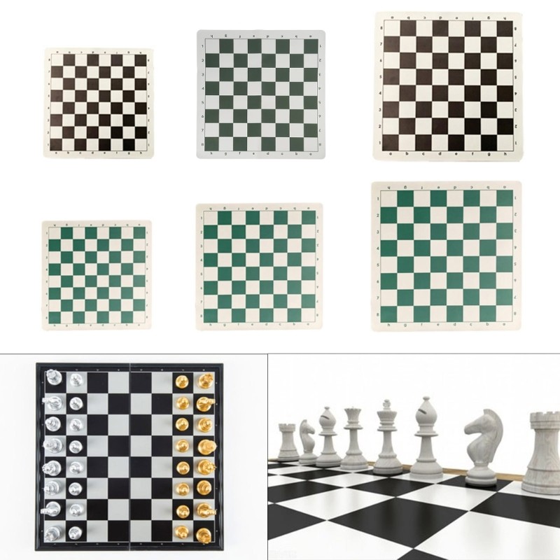 Mon Rolling up Tournament Chess Mat น้ําหนักเบา NonSlip Soft กระดานหมากรุกแบบพกพา Rollable Soft Roll