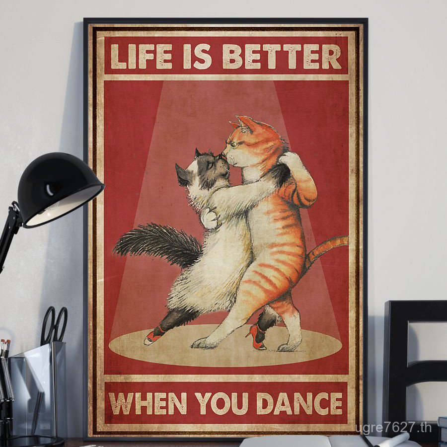 ห้องนั่งเล่นแมวกรอบภาพวาดภาพจิตรกรรมฝาผนังผนัง Nostalgic Retro ห้องนอน 9ZRT บาร์ Western ร้านอาหารภา