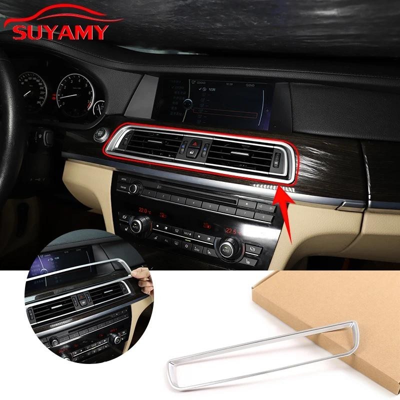 ABS Central Control Air Outlet กรอบสติกเกอร์ Trim สําหรับ 2009-2014 BMW 7 Series อุปกรณ์ตกแต่งภายในร