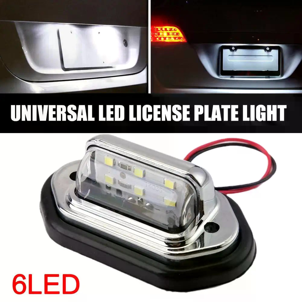 6 ไฟ LED รถป้ายทะเบียน 12 V-24 V กันน้ํารถบรรทุกสีขาวเรือเหา RV โคมไฟไฟท้าย SUV Van Trailer อุปกรณ์เ