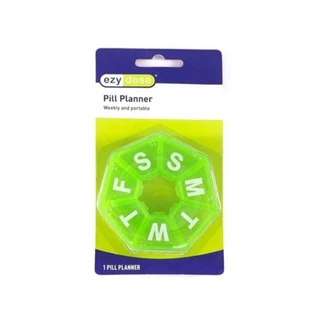 Ezy Dose ตลับใส่ยา 7ช่อง Pill Planner Weekly ทรงยาว กลม และ 1วัน AM/PM UV (คละสี)