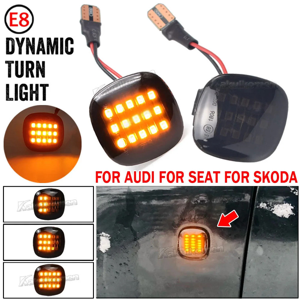 Canbus LED Amber Side Marker Turn Signal Lamp Light For SKODA Fabia 6Y 5J MK2 Octavia 1U A4 MK1 Rapi