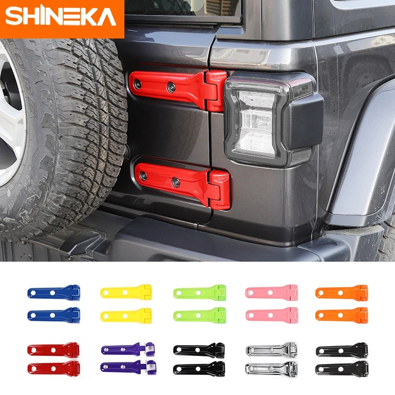 SHINEKA Car Sticker for Jeep Wrangler JL Car Trunk Tailgate Door Hinge Cover ABS Exterior Accessorie