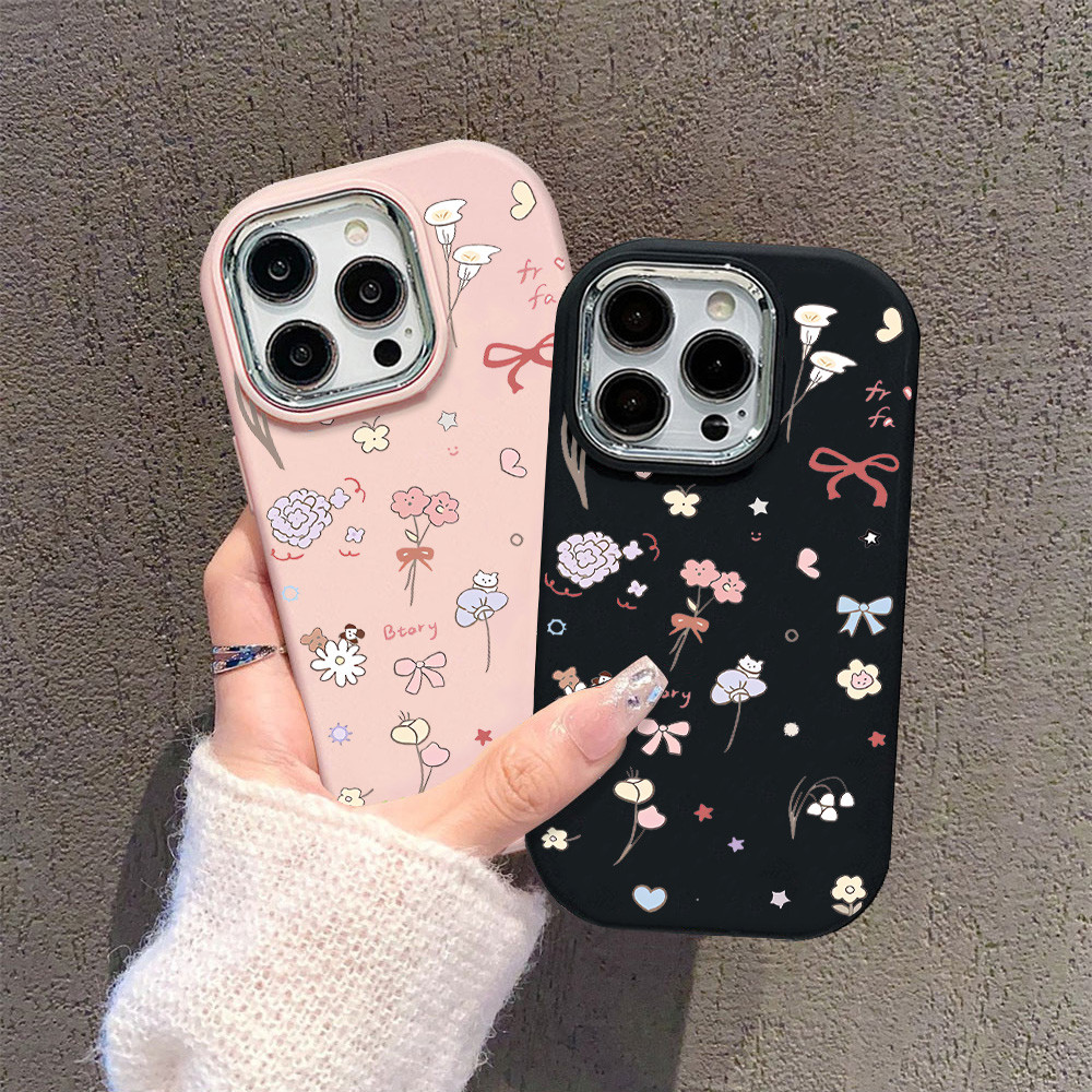 ลวดลายดอกไม้ เคสโทรศัพท์ For Samsung A07 A17 A16  A06 A05S A05 A14 A15 A34 A35 A55 A36 A54 A56 TPU กันกระแทก เคสมือถือ