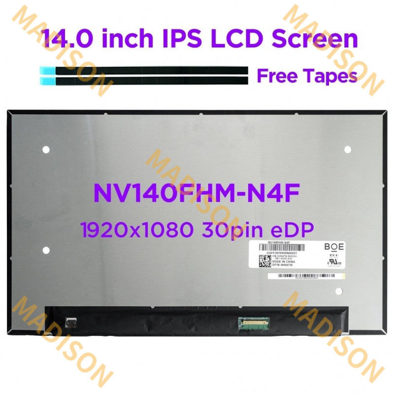 14.0 IPs แล็ปท็อปหน้าจอ LCD NV140FHM-N4F fit nv140fhm N65 N4N n4t N140HCA-E5B b140han05.6 LP140WFA-S