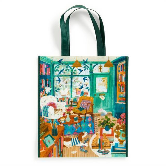 Bookshop Afternoon Reusable Shopping Bag โดย Galison (ฉบับสหราชอาณาจักรปกอ่อน)