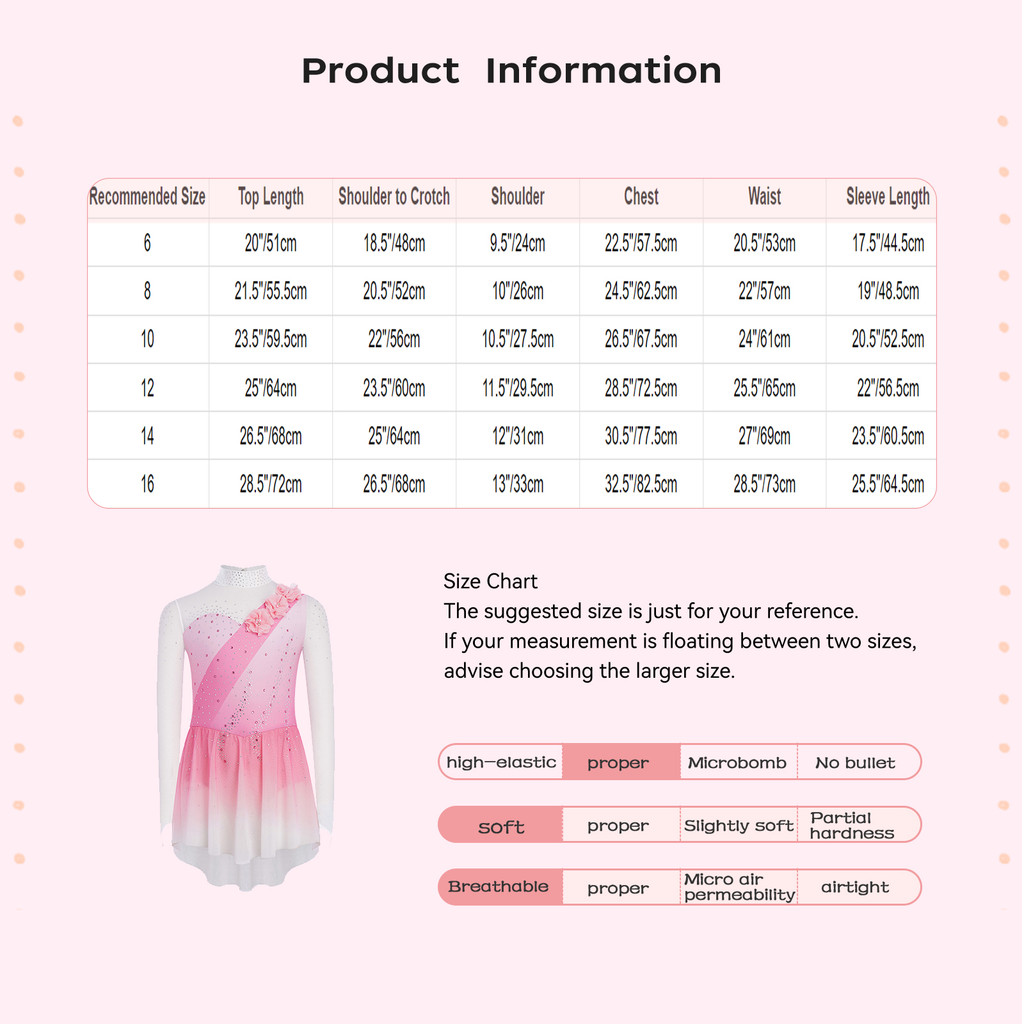 Yeahdor เด็กสาวรูปสเก็ตเครื่องแต่งกายจําลองคอ Cutout กลับ Sheer ตาข่าย Patchwork แขนยาว 3D ดอกไม้ Rhinestones Gradient สีเต้นรําชุด ราคา ถูกที่สุด ดีลบีเคเค แกลเลอรีภาพที่ 2