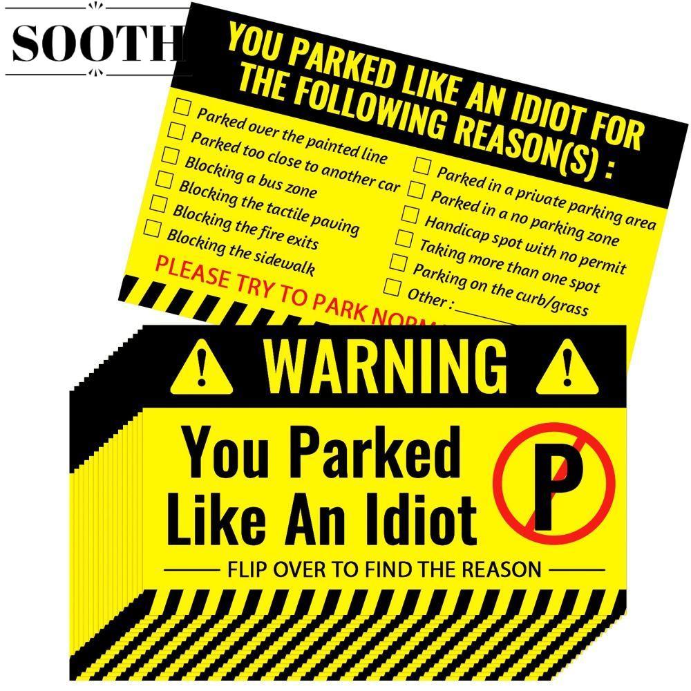 SOOTH 100 ชิ้นการ์ดที่จอดรถ, 3.5 x 2 นิ้วพร้อม Multi Violation Reasons Bad การ์ดจอดรถ, คุณจอดเช่นการ