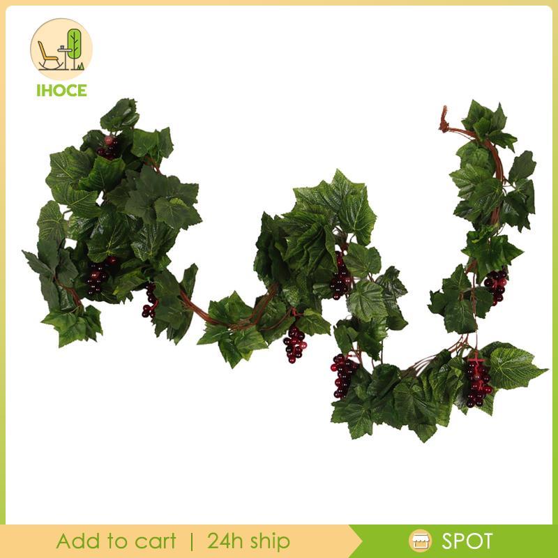 [Ihoce] 5 ชิ้น Creative ประดิษฐ์ใบองุ่น Vines Vine พวงมาลัยพร้อมองุ่น Ivy สําหรับงานแต่งงาน Home Wal