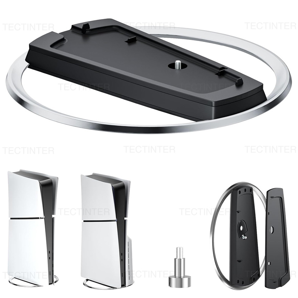 ขาตั้งโลหะแบบพกพาแนวตั้งสําหรับคอนโซล PS5/PS5 Slim/PS5 Pro ฐานกันลื่นสําหรับอุปกรณ์เสริมเกม PS5