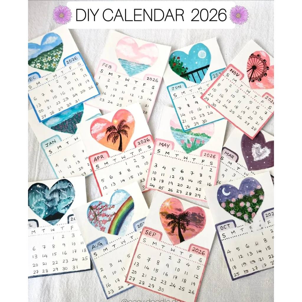 MV - MINI CALENDAR CUTE DESK CALENDAR CUSTOMIZED CALENDAR 2026