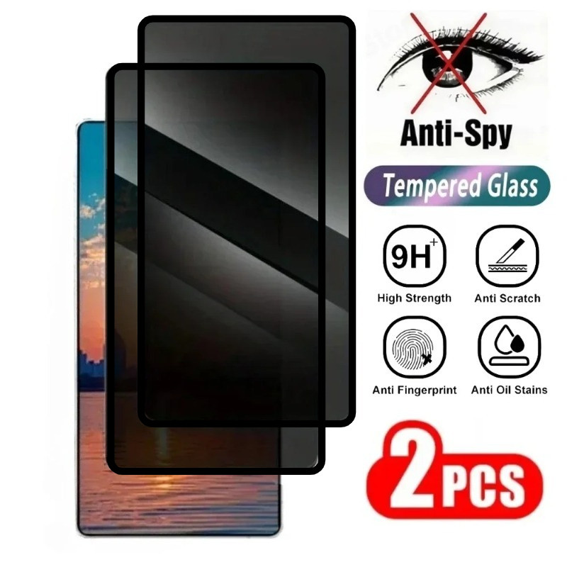 1-2 ชิ้นความเป็นส่วนตัวสีดําขอบกระจกนิรภัยสําหรับ iQOO U6 U5x U5e U5 Anti-Shock Screen Protector สํา