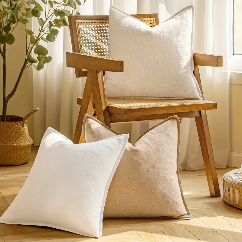 Throw Pillow Cover Thicken Cotton Linen Sofa Cushion Cover Decoration Waist Pillowcase Pillows for S